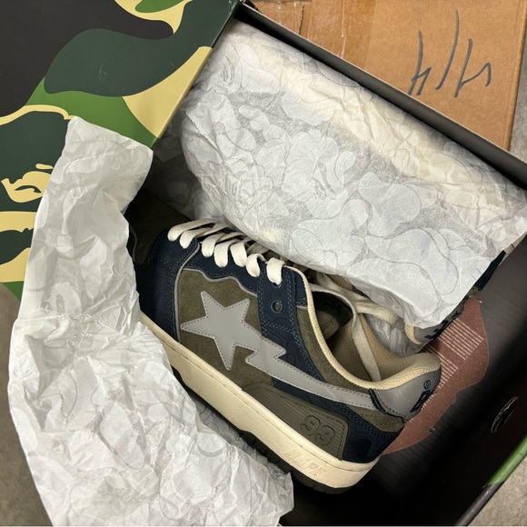 Mens A Bathing Ape Navy sk8-sta shoe Size 9 - Picture 2 of 11